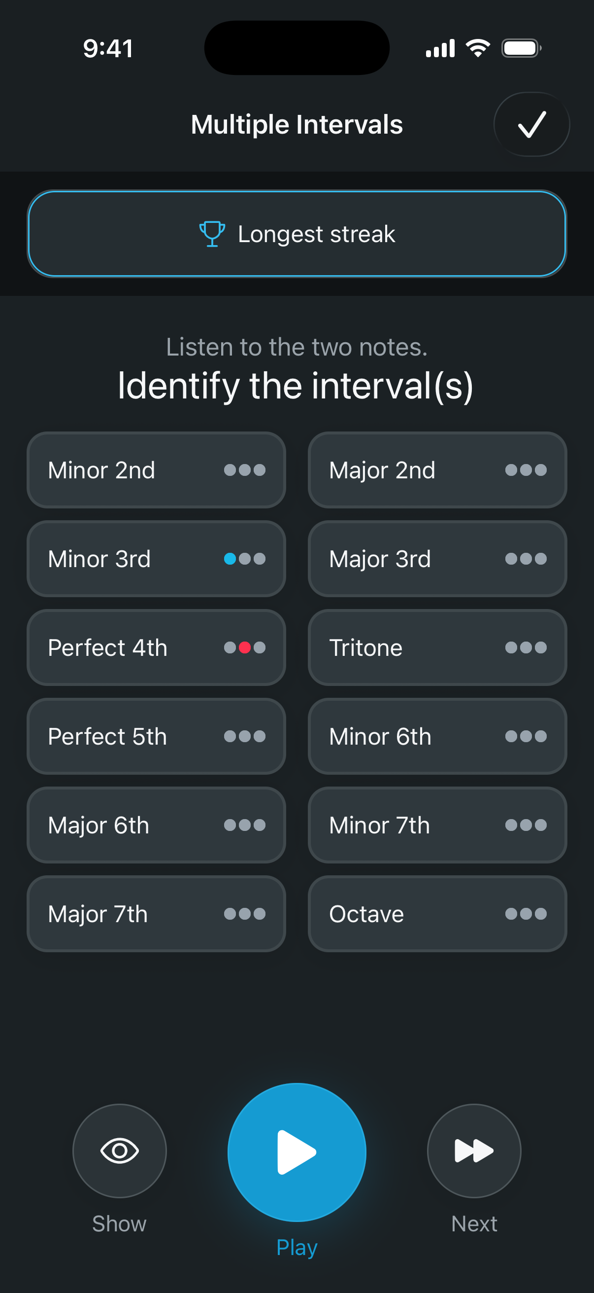 A customizable Harmonomics interval-training exercise